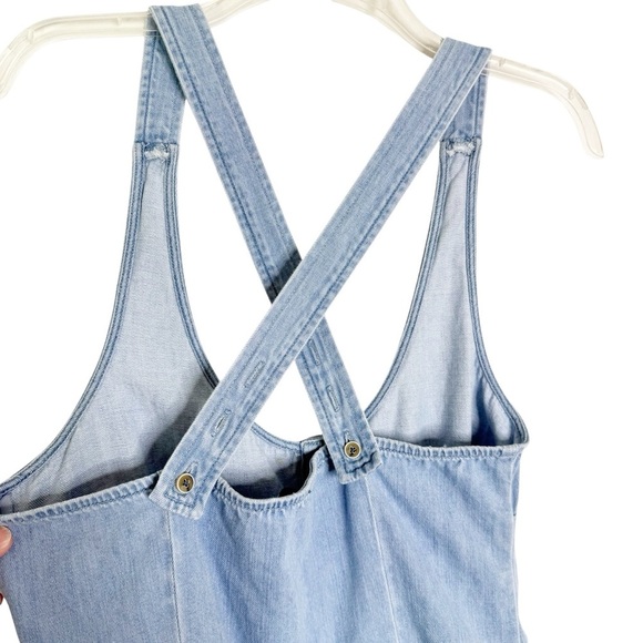 Anthropologie Paige Celia Cropped Denim Wide-Leg Jumpsuit Size S - Picture 8 of 11